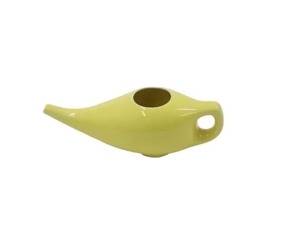 Κεραμικό Neti Pot - λαχανί - 18,5x6,5cm, 150ml