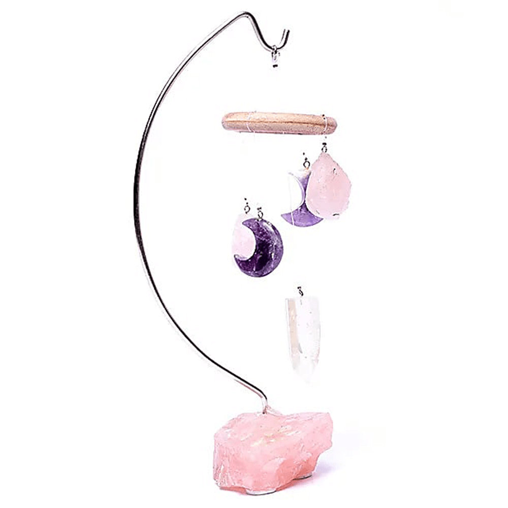 Φυσικό Ορυκτό Πέτρωμα - κρεμαστό με ακατέργαστες ημιπολύτιμες πέτρες Χρυσού Τριγώνου Διαστάσεις: 25x12cm - mykarma.gr