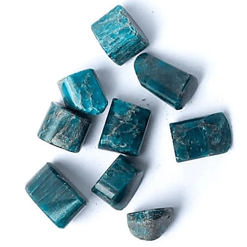 Φυσικό ορυκτό πέτρωμα - Απατίτης (Apatite) γυαλισμένες πέτρες ±1,5-3,5cm 55 g (3 τεμάχια) - mykarma.gr