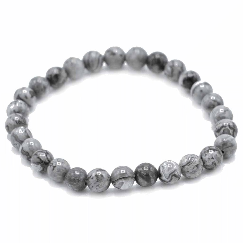 Βραχιόλι Εκδήλωσης με Πολύτιμο Λίθο - Χαλαζία με Τουρμαλίνη - «Ευημερία» - ελαστικό με χάντρες των 0,5 εκ - mykarma.gr