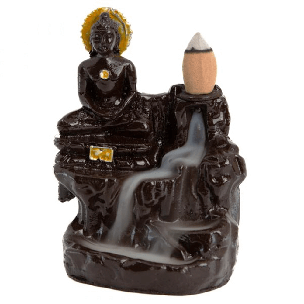 Κεραμικός Καυστήρας για κώνους αναστροφής ροής BackFlow - Meditating Βούδας - Μαύρος Διαστάσεις: 10,5x8x6,5cm - mykarma.gr