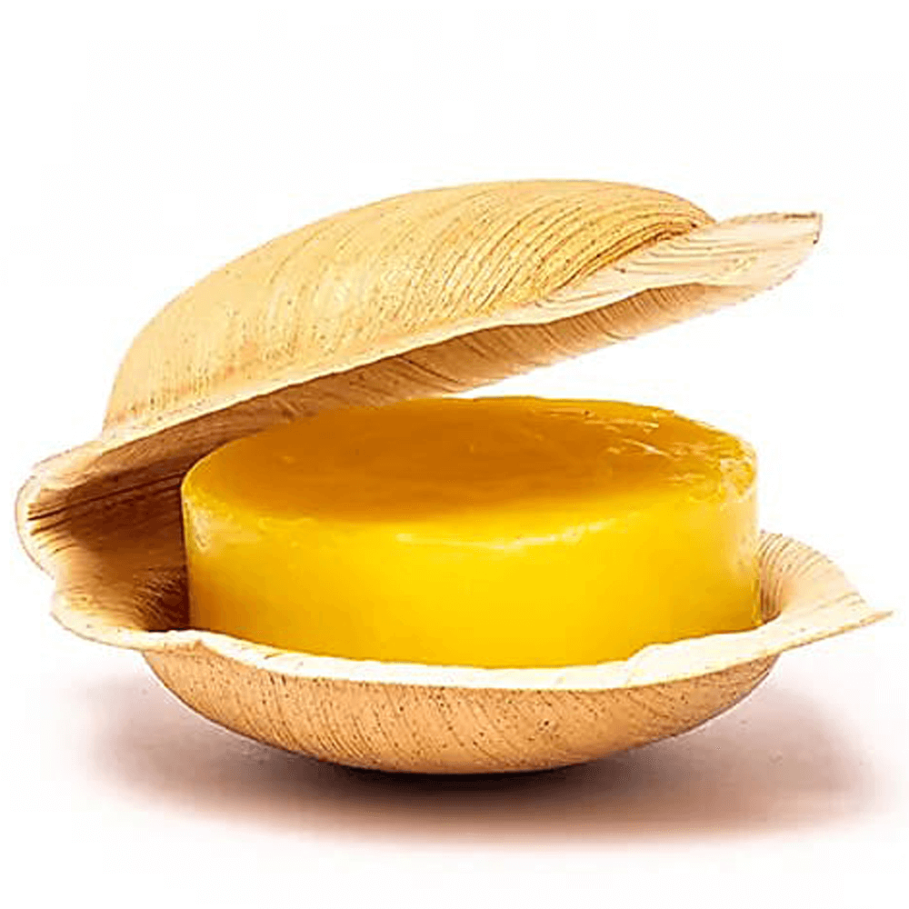 Χειροποίητο Φυσικό Αγιουρβεδικό Σαπούνι Holy Lama 3o Chakra Solar Plexus Manipura συσκευασμένο σε φύλλο φοίνικα 100g - mykarma.gr