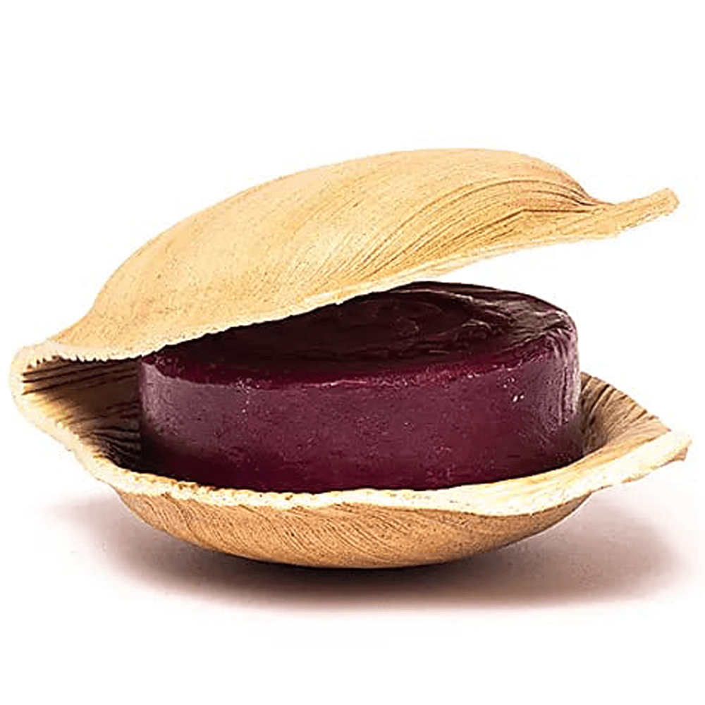 Χειροποίητο Φυσικό Αγιουρβεδικό Σαπούνι Holy Lama 7o Chakra Crown Sahasrara συσκευασμένο σε φύλλο φοίνικα 100g - mykarma.gr