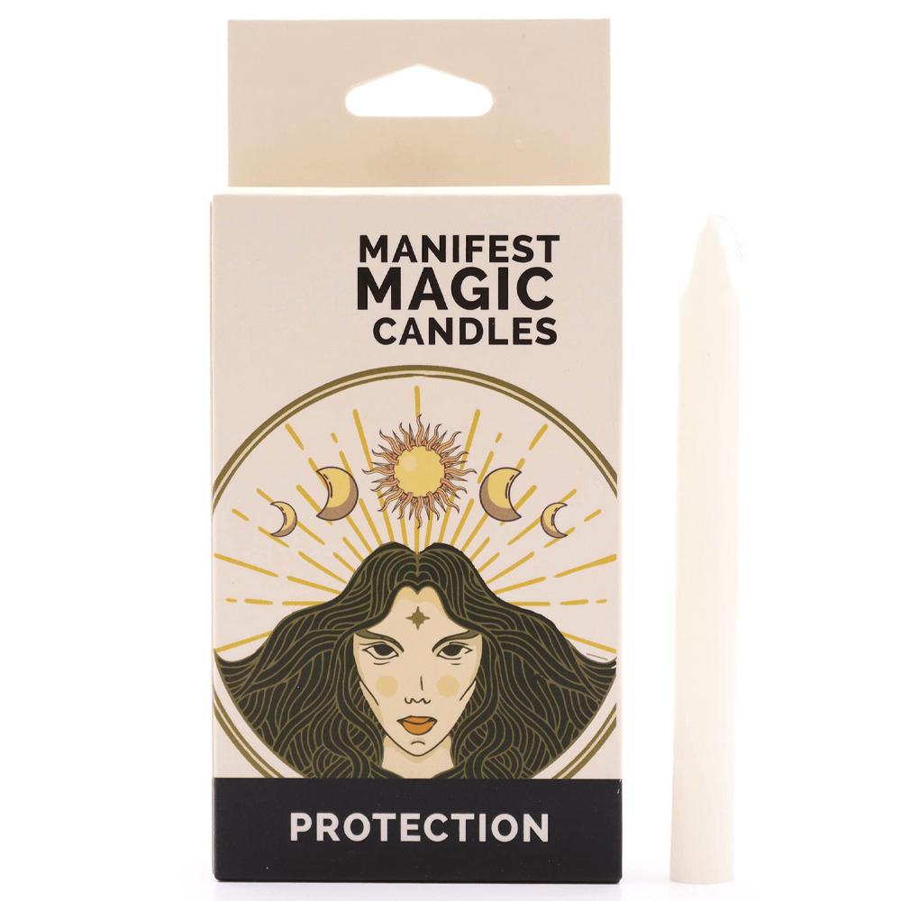 Σετ με 12 μικρά Αρωματικά Κεριά Manifest Magic Candles - «Προστασία» - λευκά Διαστάσεις κεριών: 12 x 1,2 εκ - mykarma.gr