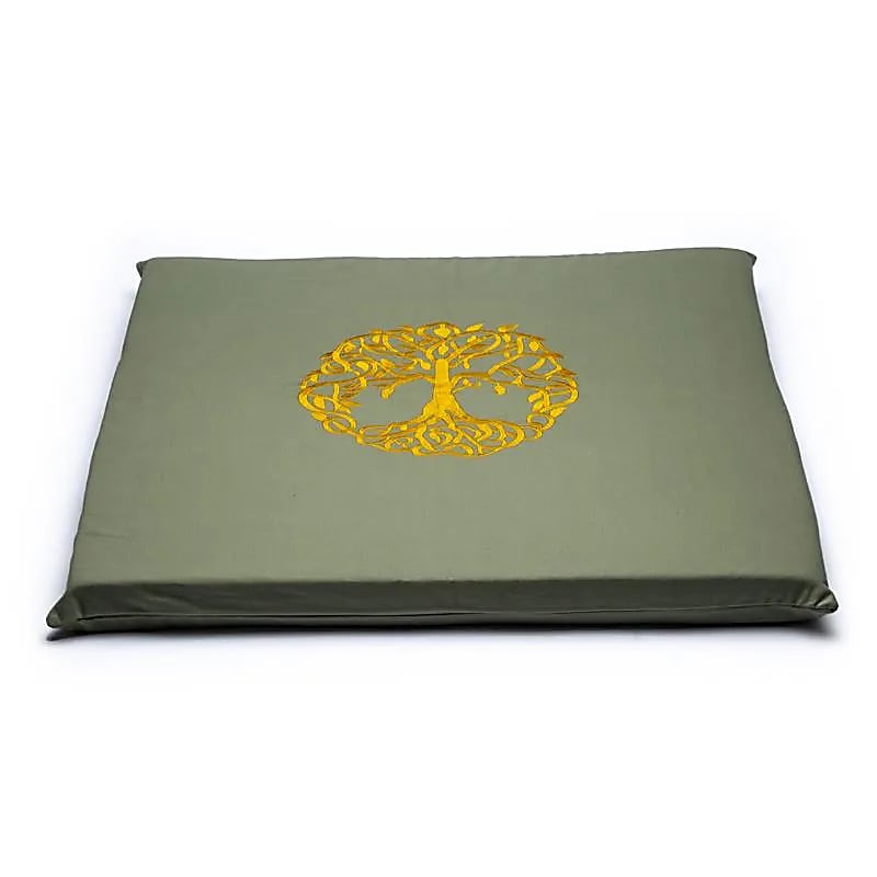 Meditation Mat Zabuton | Μαξιλάρι Διαλογισμού Zabuton (γέμιση αφρολέξ) - Tree of Life - Organic cotton Διαστάσεις 65 x 65 x 5 cm