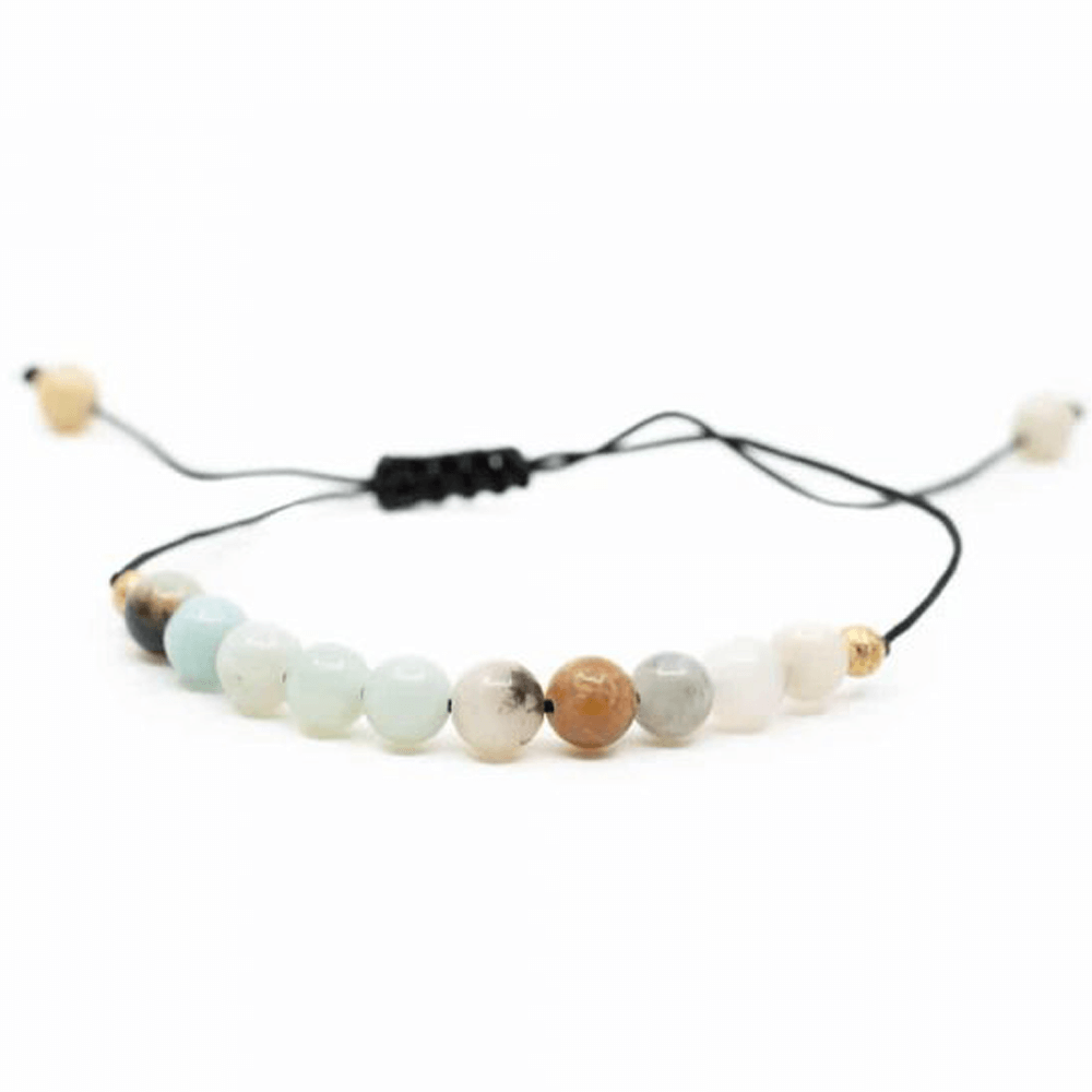 Βραχιόλι με Ημιπολύτιμους Λίθους & Ρυθμιζόμενο Κορδόνι Χάντρες: 0,6 mm - mykarma.gr