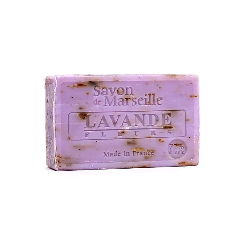 Φυσικό σαπούνι Μασσαλίας - Φύλλα Λεβάντας (Lavender Flowers) για ήπια απολέπιση (exfoliating) 100 g