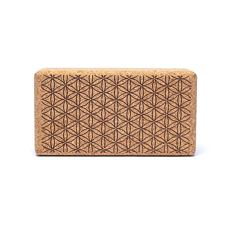 Yoga Props - Block Cork “Flower of Life” απο Φελλο Διαστάσεις 23 x 12 x 7,5 cm 580 g - mykarma.gr