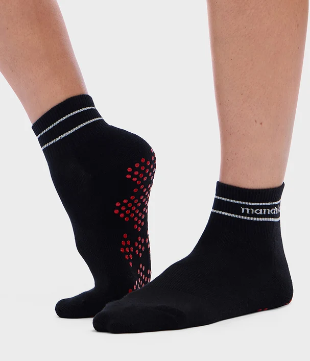 Manduka Αντιολισθητικές Κάλτσες - EQUILIBRIA ANKLE CREW SOCKS – Yoga & Pilates - Black No 36-41