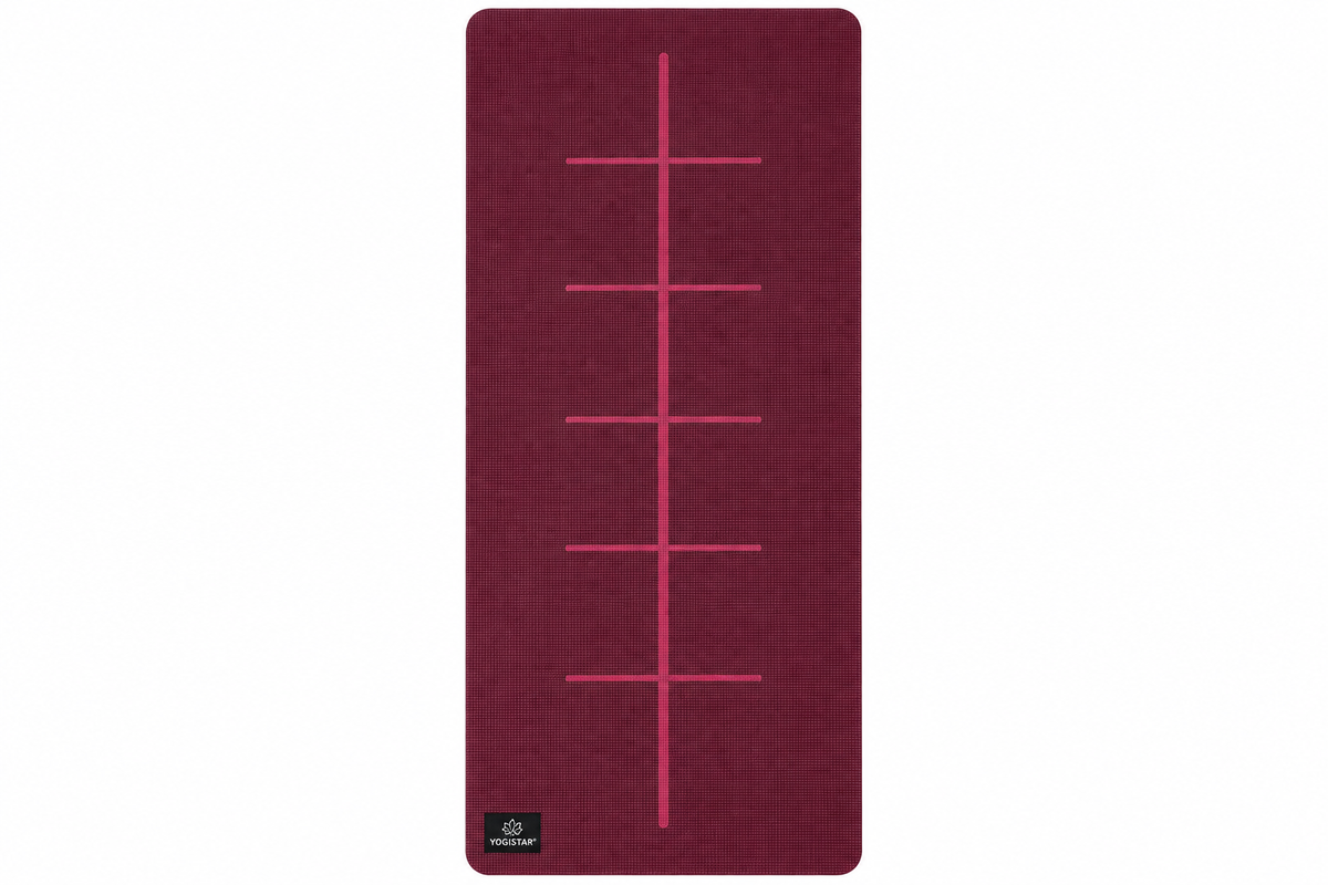 Yogistar - Yoga mat 'Plus-alignment'/Bordeaux-Αντιολισθητικό στρώμα με ευθυγραμμίσεις για Yoga & Pilates Διαστάσεις: 195 cm x 61 cm x 5 mm Βάρος: 1,2 kg