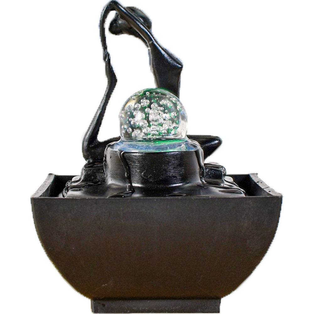 Σιντριβάνι «Yoga 1» με μπάλα & φωτάκι LED που αλλάζει χρώμα Διαστάσεις: 13 x 12 x 19 cm - mykarma.gr