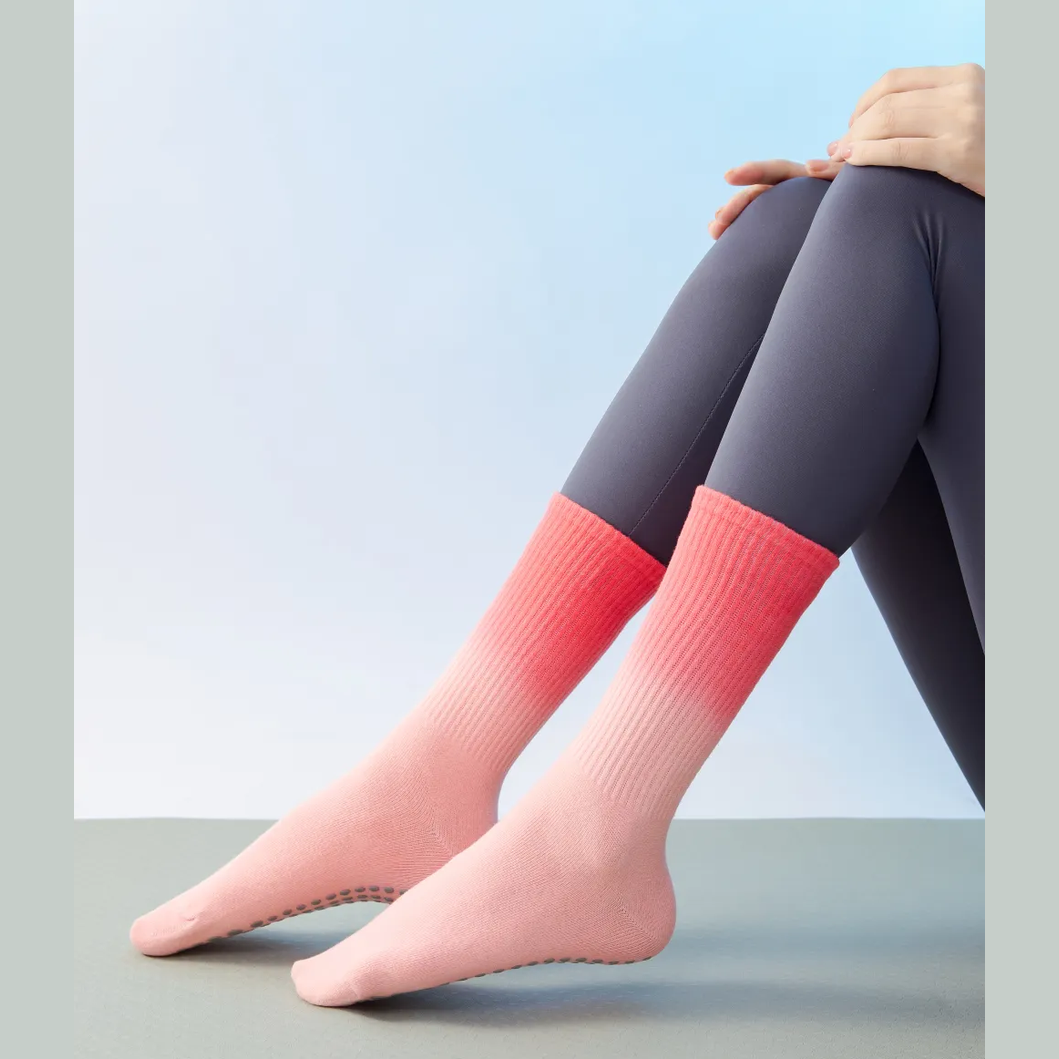 Αντιολισθητικές Ψηλές Κάλτσες - Tie-Dye Non-Slip Socks – Yoga & Pilates - ποικιλία χρωμάτων No 37-43 - mykarma.gr