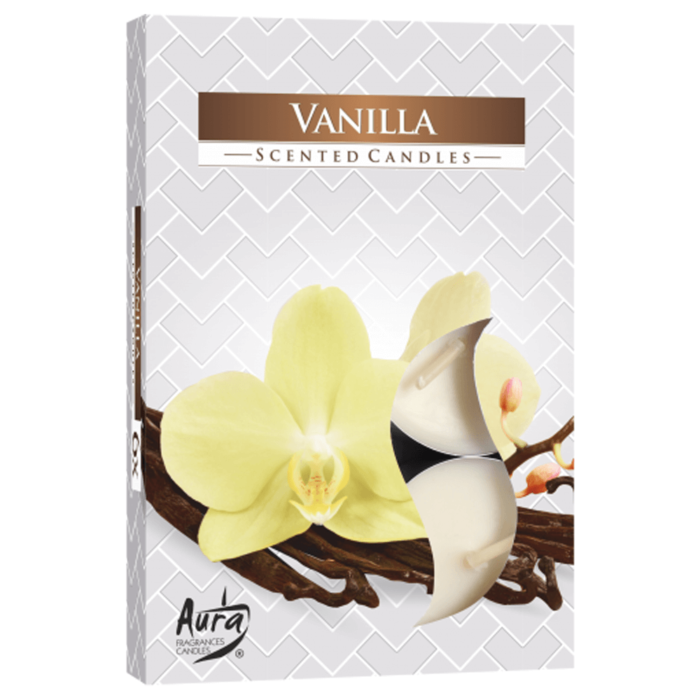 Σετ από 6 αρωματικά κεριά ρεσώ - Βανίλια (Vanilla) 3.7x1,2cm Χρόνος καύσης για κάθε κερί : 4 ώρες - mykarma.gr