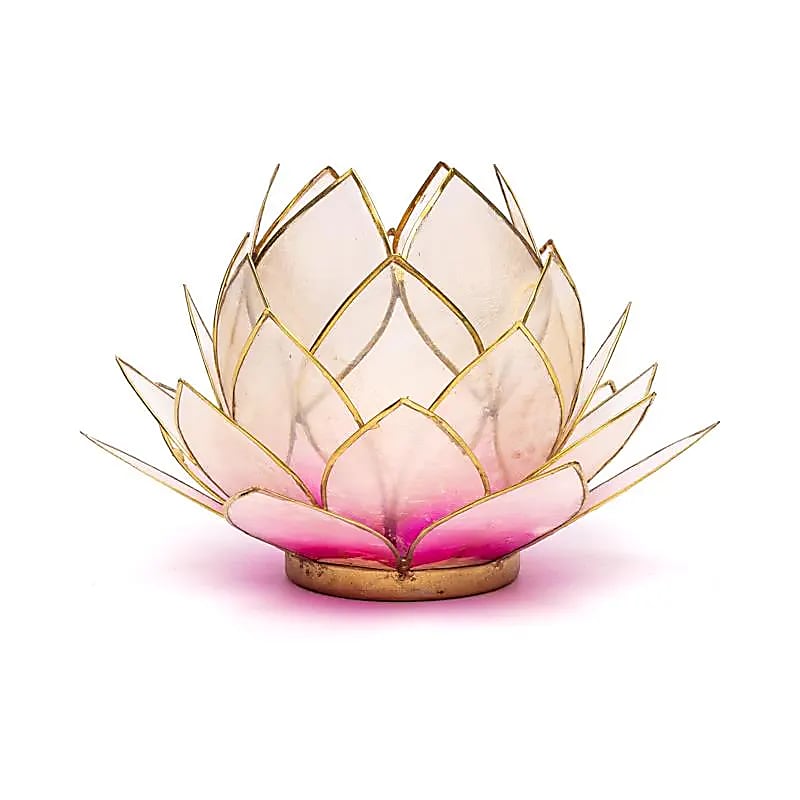 Lotus ατμοσφαιρικό φως Capiz - για ρεσω - ροζ Διαστάσεις: 15x10 cm - mykarma.gr