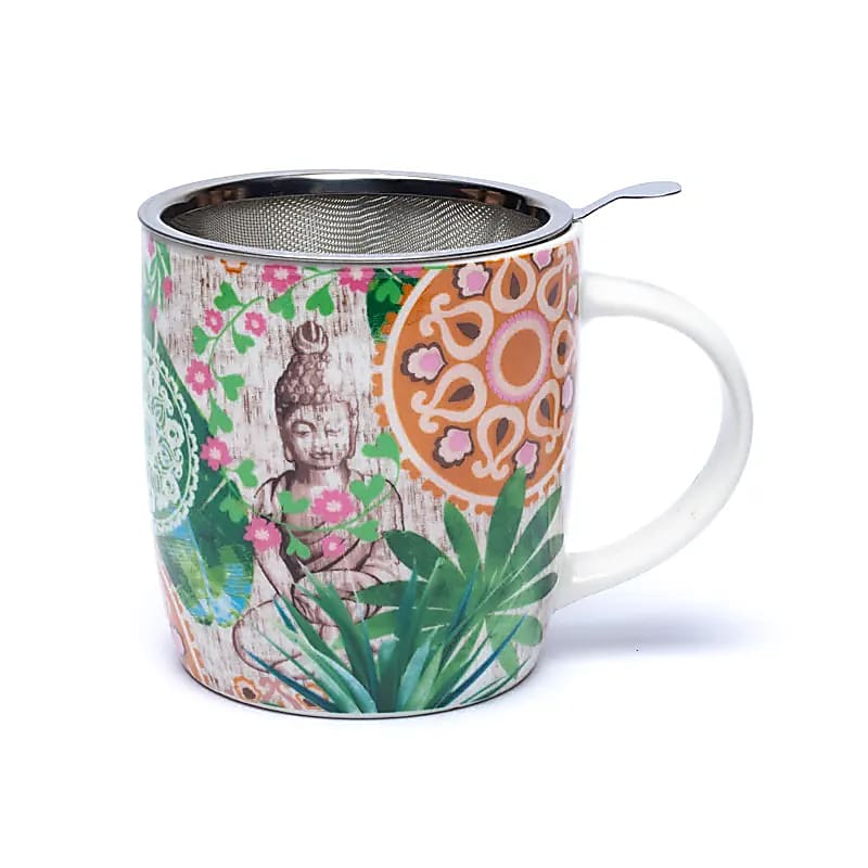 Ενα υπέροχο δώρο! Tea Infuser - Κούπα «Buddha Paradise» - Πορσελάνη 400 ml - mykarma.gr