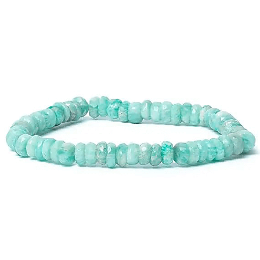 Βραχιόλι από Αμαζονίτη (Amazonite) ΑΑ ποιότητας - ελαστικό Χάντρες ± 5 mm - mykarma.gr
