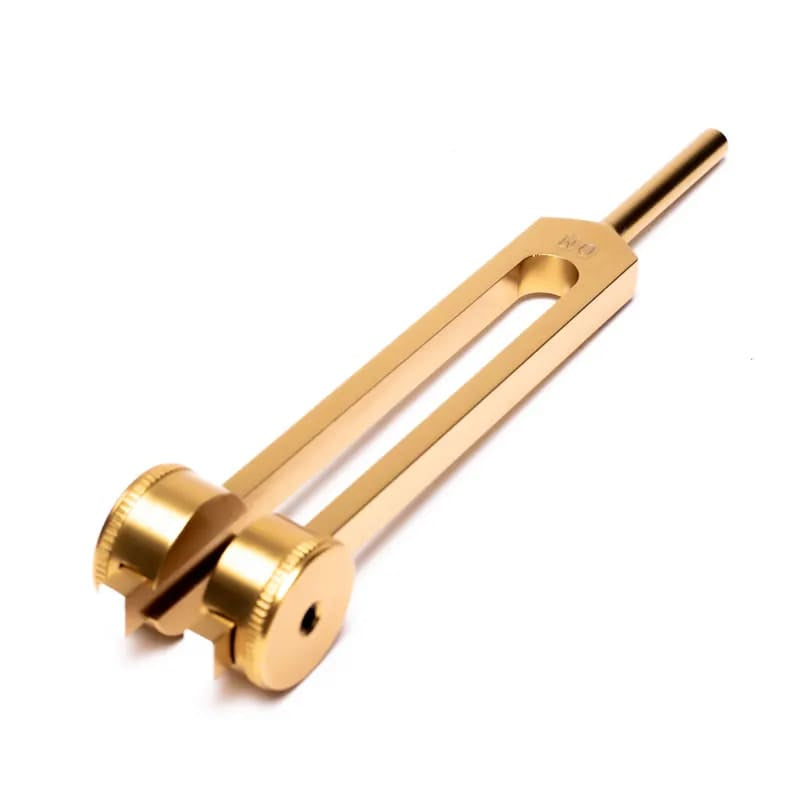 Tuning fork Mid Ohm 136.10 Hz + Ραβδί Υλικό: Αλουμίνιο Μέγεθος: 11cm Χρώμα: Χρυσό - mykarma.gr