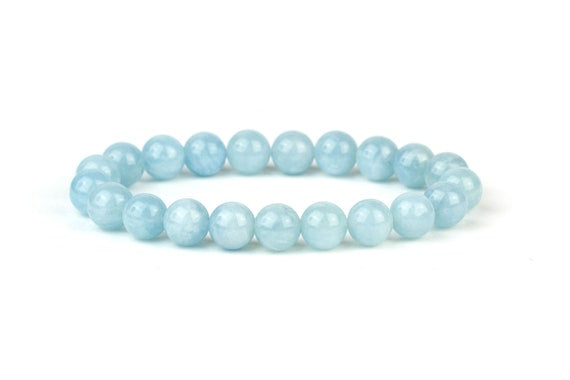 Βραχιόλι Ακουαμαρίνα (Aquamarine) AA ποιότητας Διαστάσεις: 18 εκ Χάντρες: ± 6mm