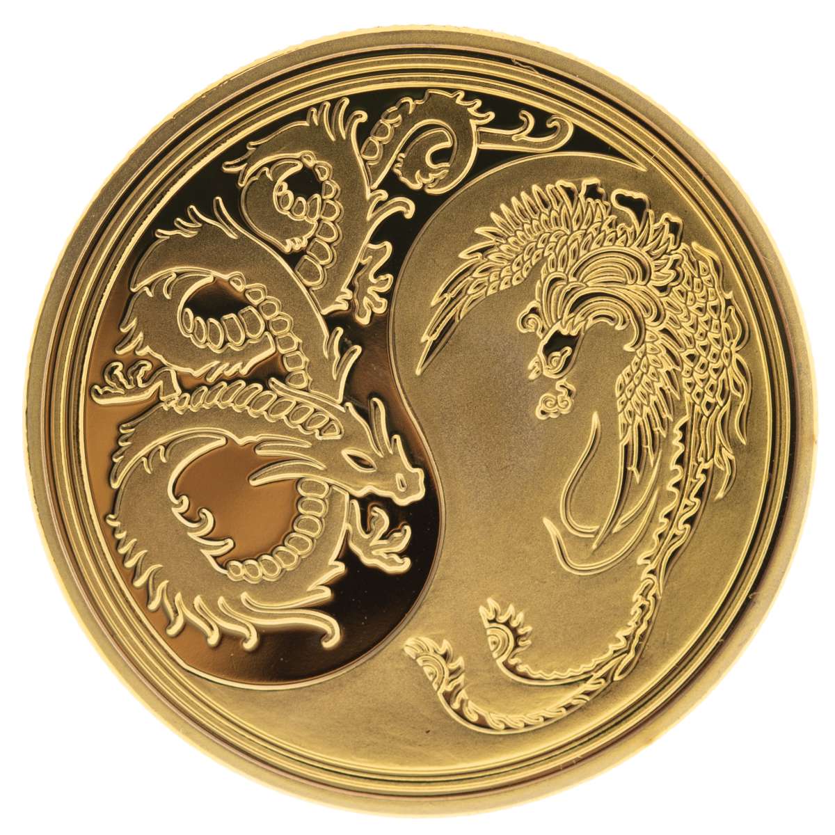 Fortune Coin Dragon/Phoenix - Τυχερό Νόμισμα Δράκος/Φοίνιξ με δύο όψεις Διάμετρος: 4 εκ - mykarma.gr