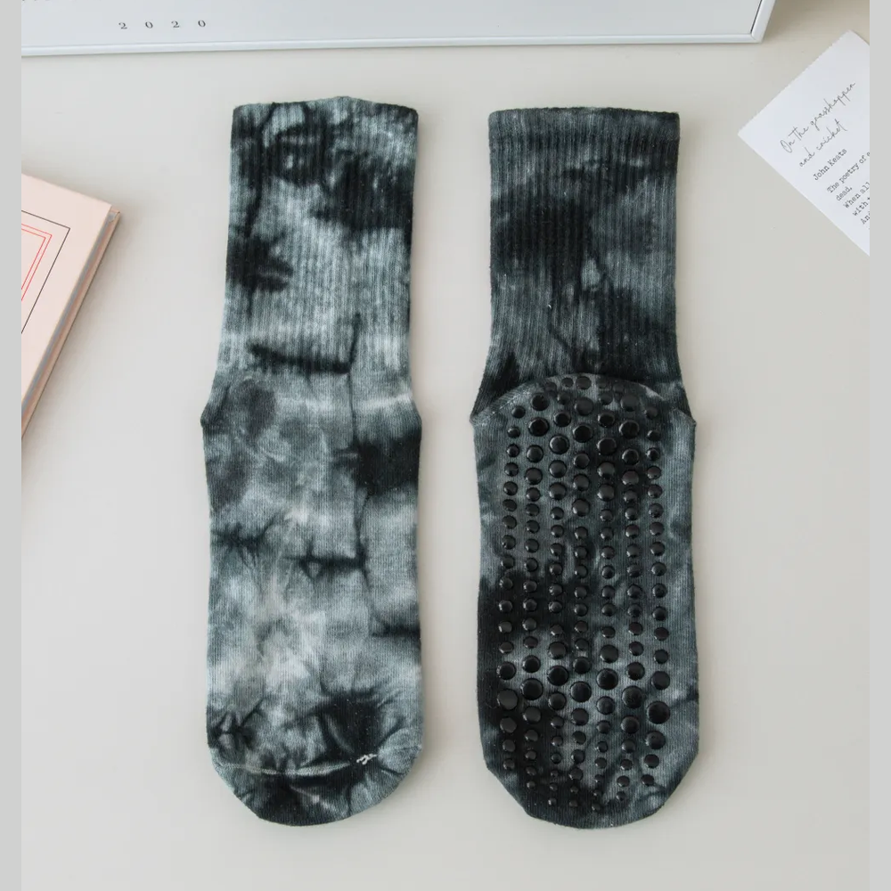 Αντιολισθητικές Ψηλές Κάλτσες - Tie-Dye Non-Slip Socks – Yoga & Pilates No 36-41 - mykarma.gr