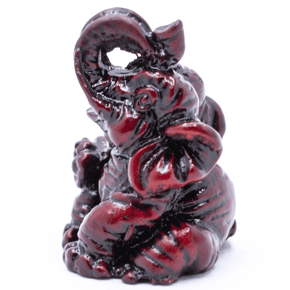 Μικρό Αγαλματίδιο Ελεφαντάκι - χρώμα κόκκινο Διαστάσεις: 3 x 1 cm - mykarma.gr