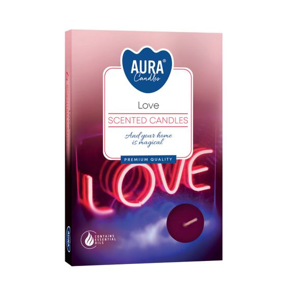 Σετ από 6 αρωματικά κεριά ρεσώ - Αγάπη (Love) 3.7x1,2cm Χρόνος καύσης για κάθε κερί : 4 ώρες