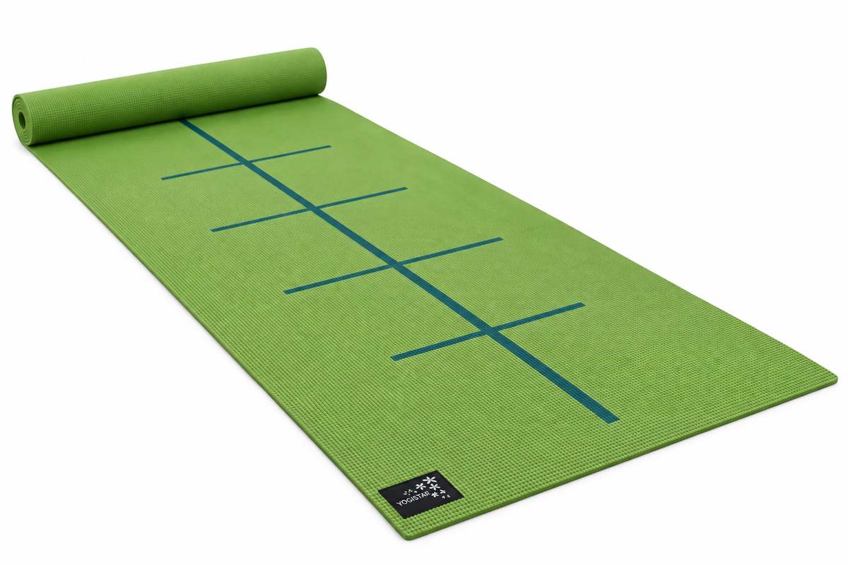 Yogistar - Yoga mat 'Plus - alignment'/Kiwi - Αντιολισθητικό στρώμα με ευθυγραμμίσεις για Yoga & Pilates Διαστάσεις: 195 cm x 61 cm x 5 mm Βάρος 1,2 kg