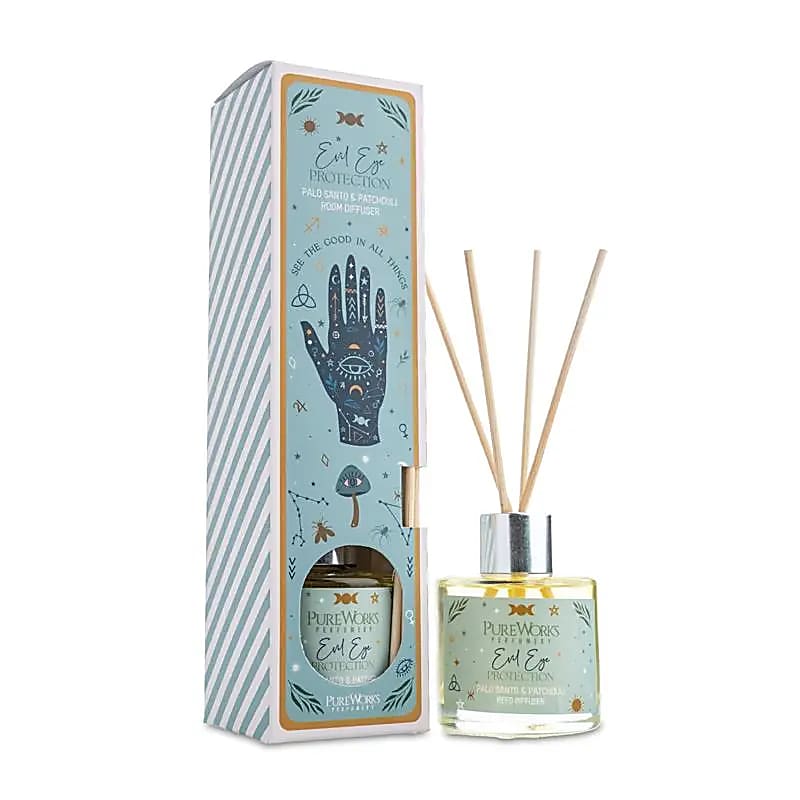 Celestial Magic Reed Diffuser “Προστασία από κακό μάτι” - Palo Santo & Πατσουλί 50ml & ξυλάκια | Αιθέριο Έλαιο - mykarma.gr