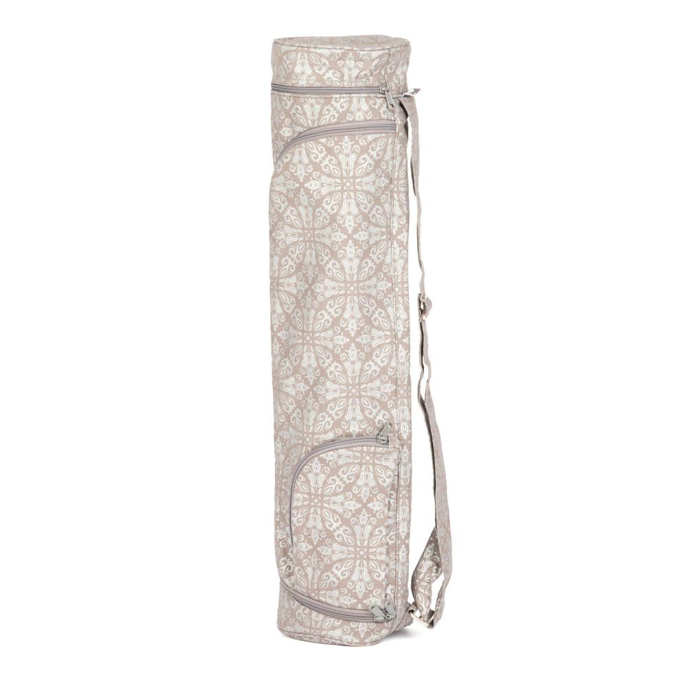Bodhi Yoga Asana Mat Bag Maharaja - Τσάντα Μεταφοράς για στρώμα “Raja” - βαμβάκι - taupe/silver Διαστάσεις 60 cm - mykarma.gr