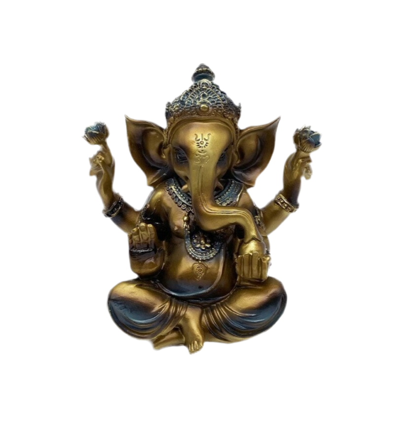 Άγαλμα Γκανέσα (Ganesha) – ρητίνη με μπρούτζινη όψη Διαστάσεις: 15 x 14,5 x 9 εκ