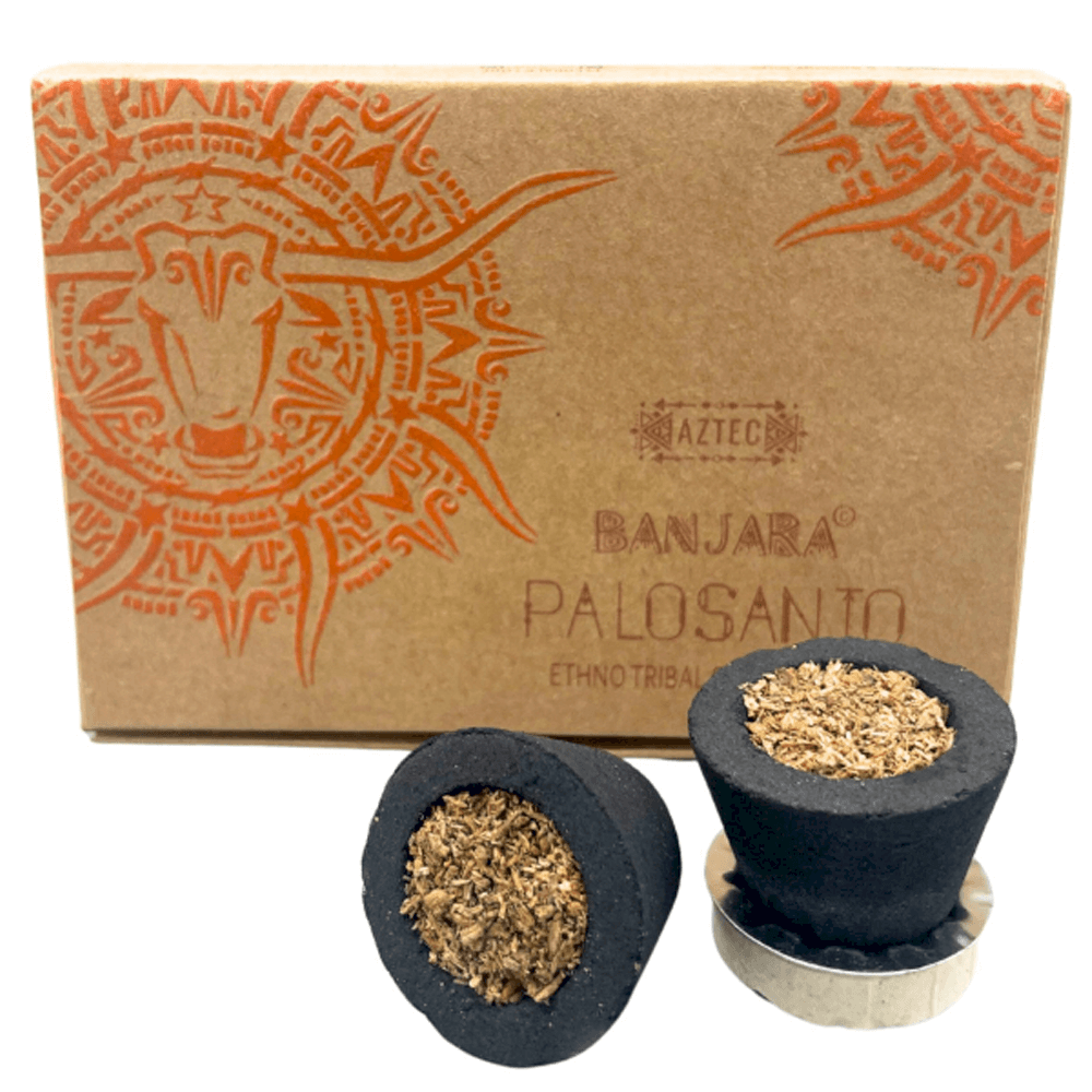 Καθαρίστε το χώρο σας! 2 σε 1 Θυμίαμα - Σετ με 6 Μικρά κυπελλάκια από κάρβουνο με ρητίνη Palo Santo + Βάση - έτοιμα για καύση - mykarma.gr