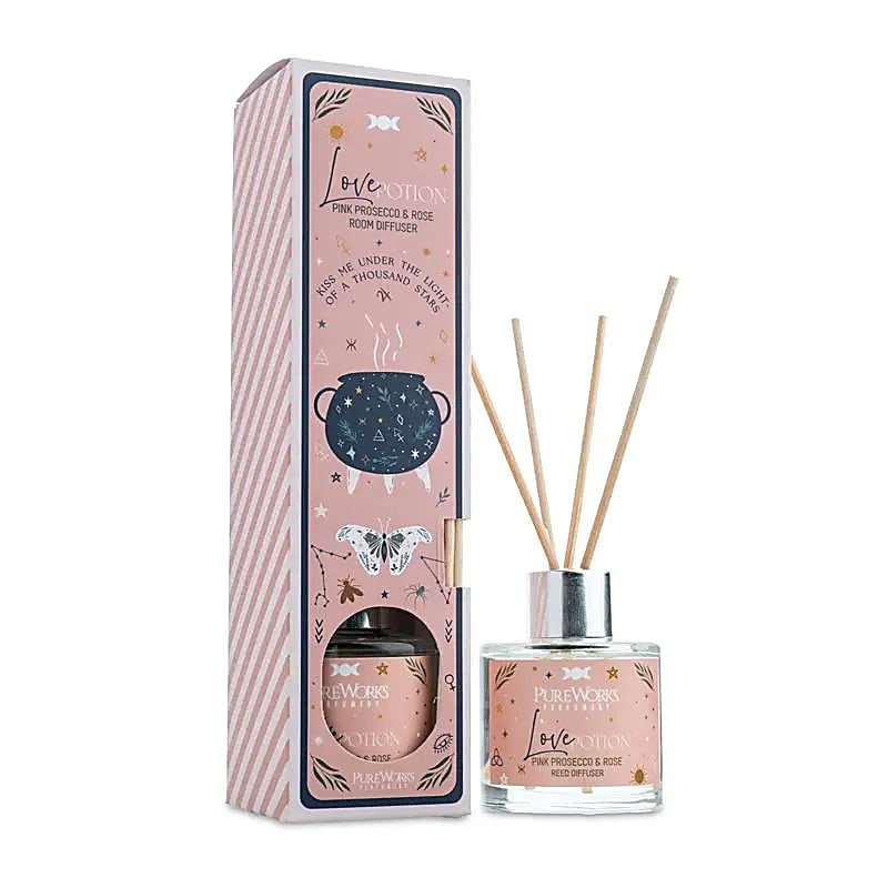 Celestial Magic Reed Diffuser “Ξόρκι Αγάπης” - Ροζ Prosecco & Τριαντάφυλλα 50ml & ξυλάκια | Αιθέριο Έλαιο - mykarma.gr