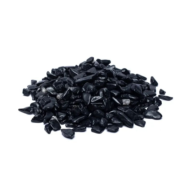 Φυσικό ορυκτό πέτρωμα-Ημιπολύτιμοι λίθοι -Μαύρη Τουρμαλίνη (Black Toutmaline)- μικρές γυαλισμένες πέτρες Διαστάσεις: 0,5-2 cm Βάρος: 200 g - mykarma.gr