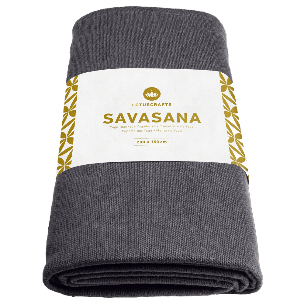Lotuscrafts - Κουβέρτα Yoga Savasana - Anthracite - 100% βαμβάκι (οργανικό) Διαστάσεις: 200 x 150 cm - mykarma.gr