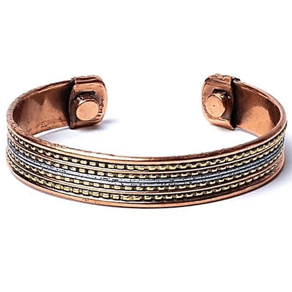 Βραχιόλι Χάλκινο με 2 μαγνήτες Μεγεθος ρυθμιζόμενο Φάρδος: 1 εκ - mykarma.gr