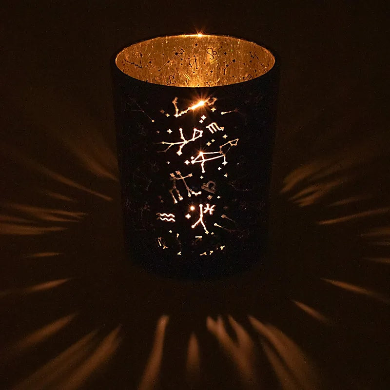 Γυάλινο Κηροπήγιο «Αστερισμοί» Διαστάσεις: 10 x 12,5 cm - mykarma.gr