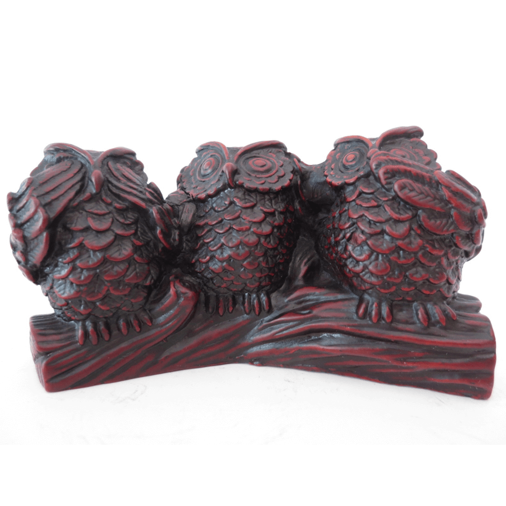 Τριπλές Κουκουβάγιες της Σοφίας (Δεν βλέπω-Δεν ακούω-Δεν μιλάω)- κόκκινο Διαστάσεις: 10x6 εκ Υλικο: Resin - mykarma.gr