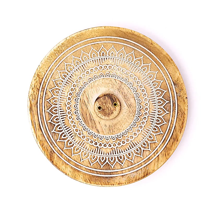 Βάση για Στικ με «Mandala» Διαστάσεις: 12,5x12,5x2,5 εκ Υλικό: ξύλο μάνγκο - mykarma.gr