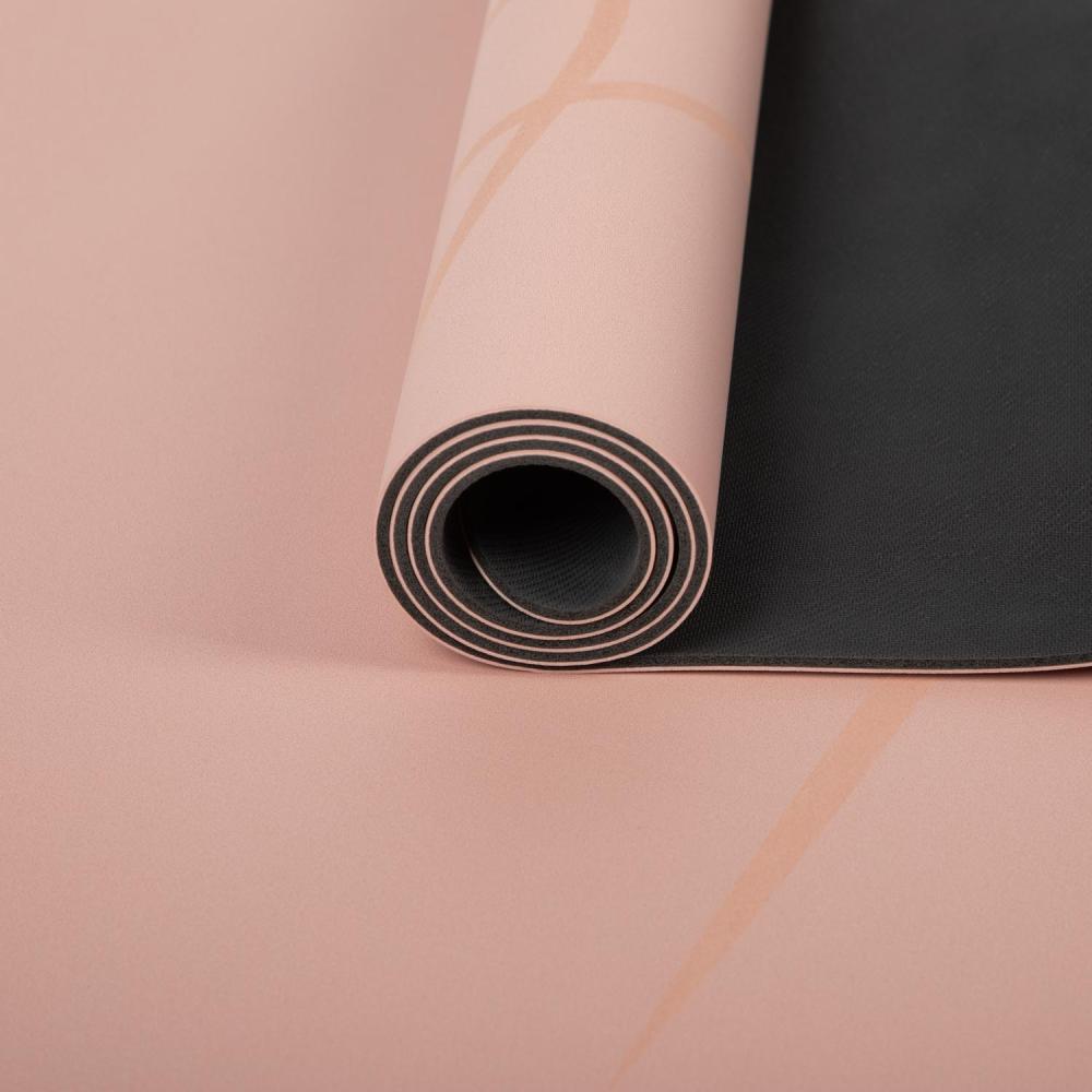 Bodhi - Στρώμα Yoga από φυσικό καουτσούκ & PU με Lotus - rose 185 x 66 cm 4 mm 2,5 kg - mykarma.gr