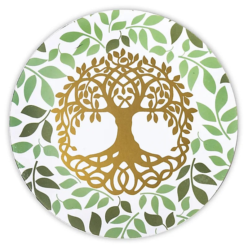 Σετ από 6 στρογγυλά σουβέρ «Δέντρο της Ζωής» Διάμετρος: 10 εκ - mykarma.gr