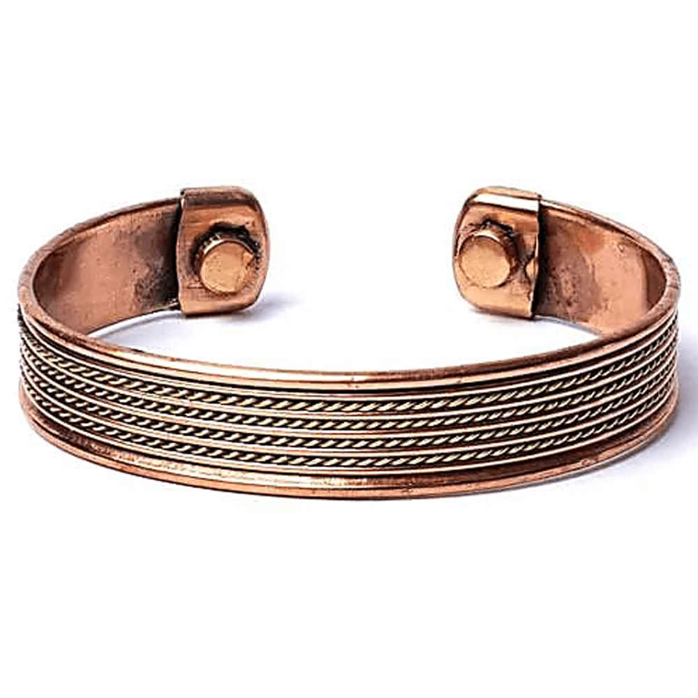 Βραχιόλι Χάλκινο “Cords” με 2 μαγνήτες Μεγεθος ρυθμιζόμενο Φάρδος: 1 εκ - mykarma.gr
