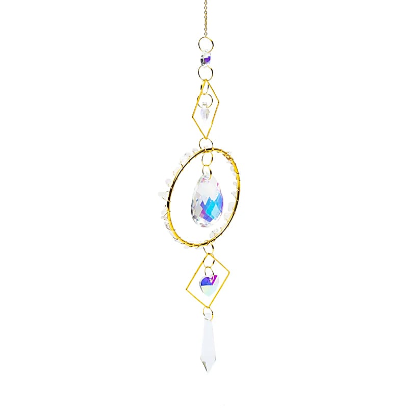 Suncatcher (Ηλιοπαγίδα) - Κρύσταλλοι Feng Shui - Καρδιές με κρυστάλλινη διακόσμηση Διαστάσεις: 40 εκ - mykarma.gr