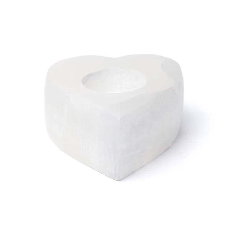 Φωτιστικό για ρεσώ από Σεληνίτη (Selenite) «Καρδιά» Μέγεθος: ±10x8.5x4 cm Βάρος ± 500gr - mykarma.gr