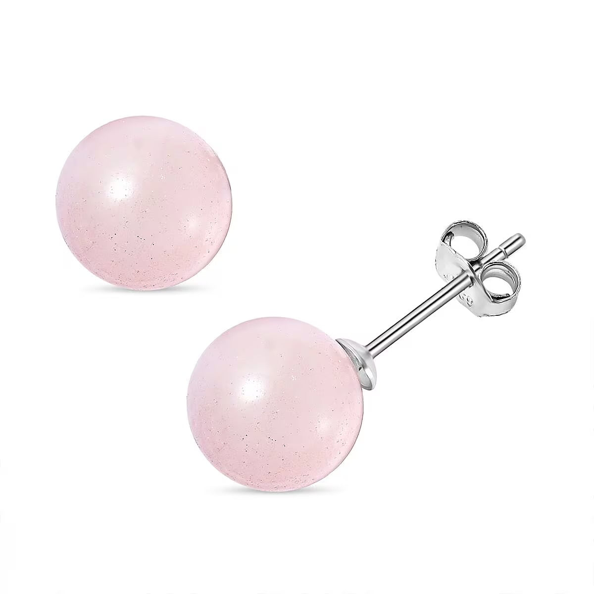 Σκουλαρίκια-Ροζ Χαλαζίας(Rose Quartz) & ασήμι 925 Διαστάσεις πέτρας: 0,7 cm - mykarma.gr