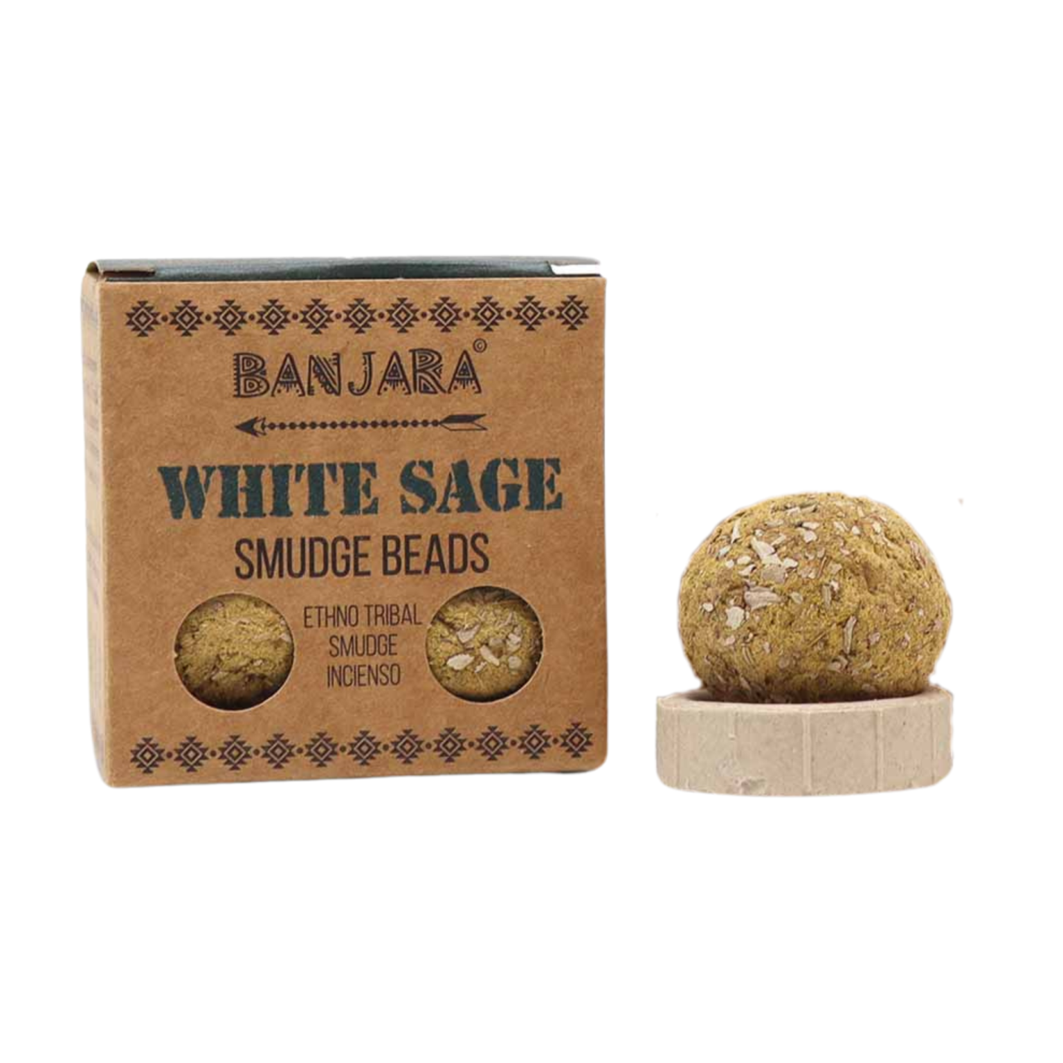 Θυμίαμα Banjara Premium Smudge Bombs Καθαρισμόυ Ενέργειας με White Sage (Λευκό Φασκόμηλο) 5τμχ & Βάση