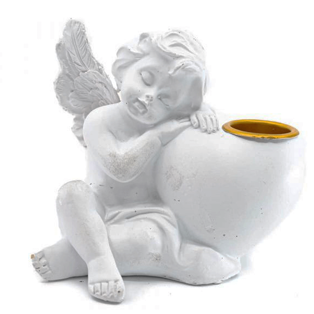 Κηροπήγιο Άγγελος της Αγάπης - Λευκό Διαστάσεις: 10cm - mykarma.gr
