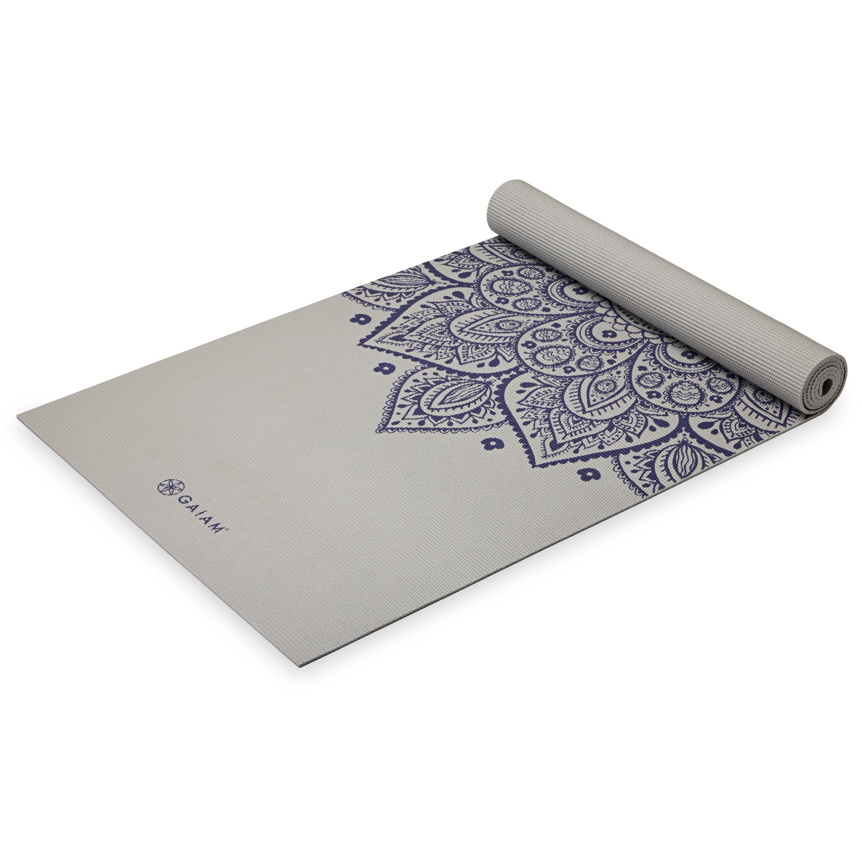 Gaiam Premium Στρώμα Yoga Grey Sundial Flower Διαστάσεις: Μήκος: 173 εκ Πλάτος: 61 εκ Πάχος: 5 mm - mykarma.gr