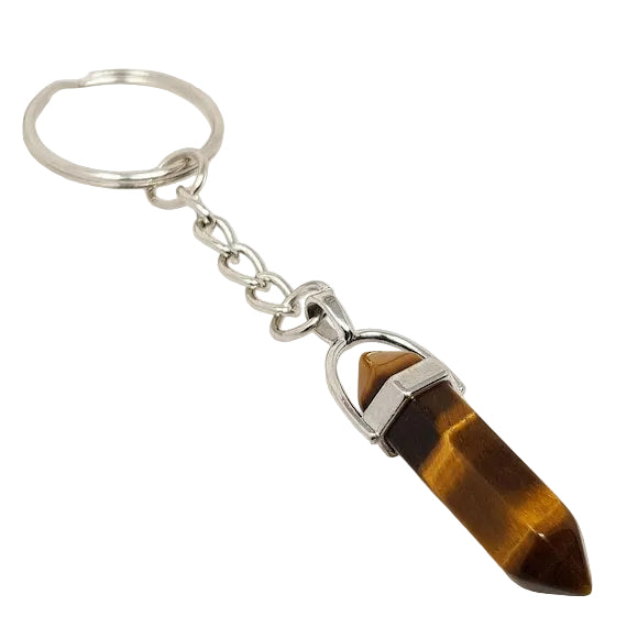 Μπρελόκ με Φυσική Πέτρα Tiger’s Eye (Μάτι της Τίγρης) Διαστάσεις: 9 εκ - mykarma.gr