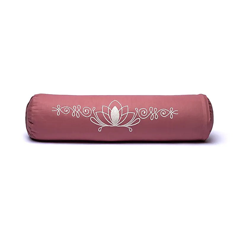 Στρογγυλό μαξιλάρι Bolster - Old Pink Lotus - Οργανικό βαμβάκι με γέμιση φαγόπυρο Διαστάσεις: 60 × 16 εκ 2300 γρ - mykarma.gr