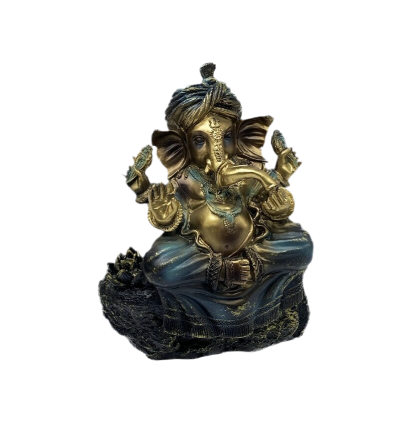 Άγαλμα Γκανέσα (Ganesha) – ρητίνη με μπρούτζινη όψη Διαστάσεις: 22 x 18 x 17 εκ